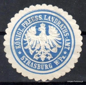 Winieta, siegielmarke , zalepka - Strasburg Wstpr. - Brodnica  Pl 313