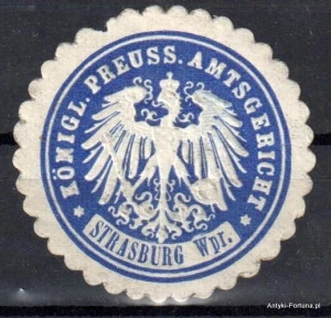 Winieta, siegielmarke , zalepka - Strasburg Wstpr. - Brodnica Pl 314