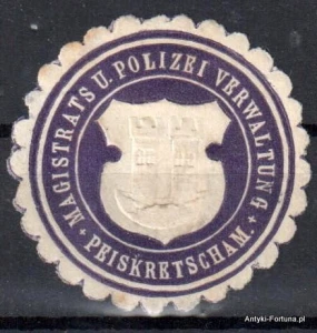 Winieta, siegielmarke , zalepka - Peiskretscham Polizei - Pyskowice- Pl 316