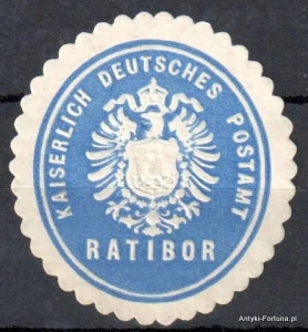  Winieta, siegielmarke , zalepka - Ratibor - Racibórz - Poczta - Pl 376
