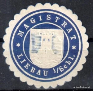 Winieta, siegielmarke , zalepka - Liebau Schl. - Lubawka - Pl 386