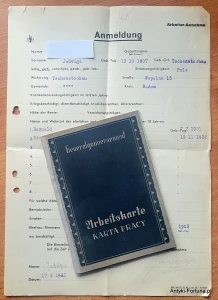 Arbeitskarte z obozu pracy HASAG Częstochowa