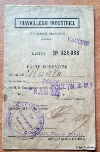 Travailleur Industriel - Książka Pracy  - 1922 r