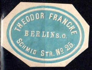 Winieta, siegielmarke - Theodor Francke - Berlin - Nr 1248/A