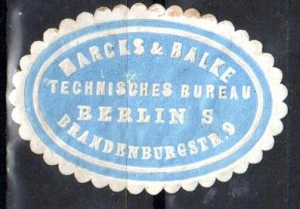 Winieta, siegielmarke- Marcks&Balke - Berlin - Nr 1253/A
