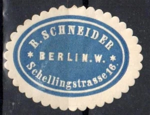 Winieta, siegielmarke- R. Schneider - Berlin - Nr 1255/A