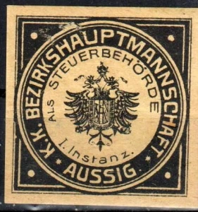 Winieta, siegielmarke- Aussig - Ústí nad Labem - Nr 1257/A
