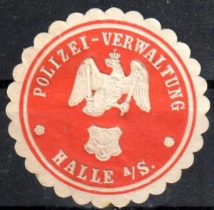 Winieta, siegielmarke - Polizei Halle - Nr 1262/A