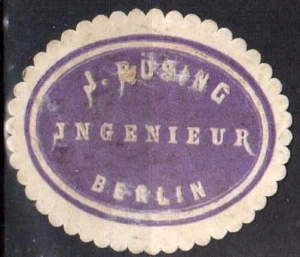 Winieta, siegielmarke - J.Pusing  Ingenieur Berlin - Nr 1267/A