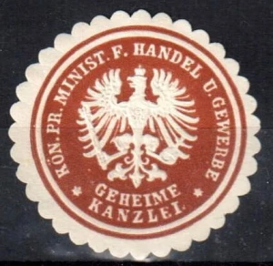 Winieta, siegielmarke - Minist. F. Handel  - Nr 19