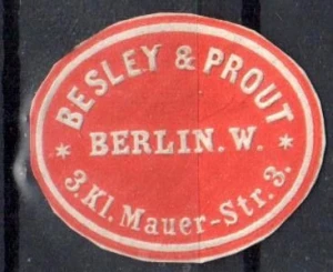 Winieta, siegielmarke - Besley &  Prout  Berlin  - Nr 59