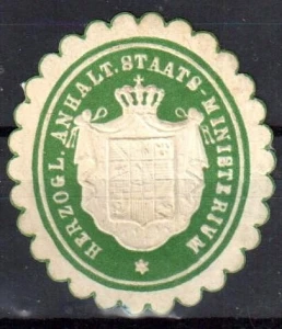 Winieta, siegielmarke - Herzogl.Anhalt.Staats Ministerium  - Nr 70