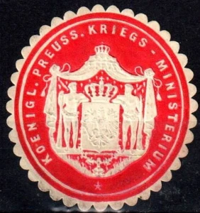 Winieta, siegielmarke - Kriegs Ministerium - Nr 91