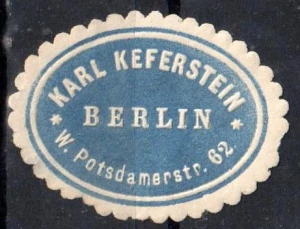 Winieta, siegielmarke - Karl Keferstein Berlin - Nr 100