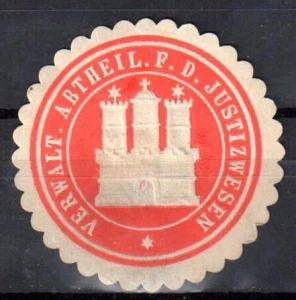  Winieta, siegielmarke  - Verwalt Abtheil. F.D. Justizwessen - Nr 110