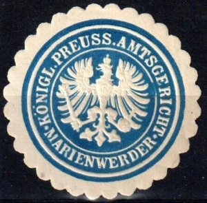 Winieta, siegielmarke , zalepka - Marienwerder - Kwidzyn - Pl 453