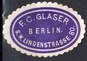  Winieta, siegielmarke  - F.C.Glaser Berlin - Nr 135