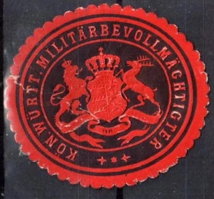  Winieta, siegielmarke  - Kon. Wurtt. Militarbevollmachtigter - Nr 138