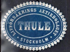  Winieta, siegielmarke  - Lifförsäkrings Thule Stockholm - Nr 144 Ubezpieczenia