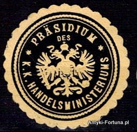 Winieta, Siegielmarke  -  K.K Handelministeriums -  Nr 1 B