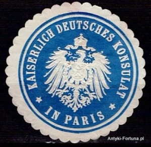 Winieta, Siegielmarke - Kaiser.Deutsches Konsulat Paris - Nr 60/A
