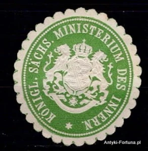Winieta, Siegielmarke - Sachs. Ministerium des Innern - Nr 118/A