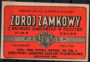 Etykieta - browar Cieszyn