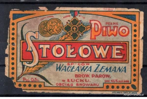 Etykieta piwna -  Łuck -Wacław Zeman 